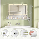 Armoire Murale Salle de Bain avec Éclairage LED & Prise Armoire de Toilette avec Miroir HD Étagère Réglable