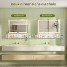 Armoire Murale Salle de Bain avec Éclairage LED & Prise Armoire de Toilette avec Miroir HD Étagère Réglable
