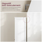 Meuble de salle de bains meuble de rangement de cuisine doté de 2 étagères ouvertes et de 2 portes en bambou adapté à la salle à manger à la cuisine et au salon 60 x 30 x 100 cm