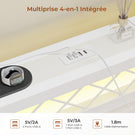 Canapé Lit 90x200 avec Étagère Ouverte et 2 Grands Tiroirs Lit Coffre 90x200 avec Éclairage LED et Multiprise