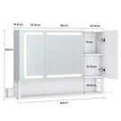 Armoire Murale Salle de Bain avec Éclairage LED et Prises Armoire de Toilette Miroir avec et Étagère Réglable