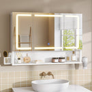 Armoire Murale Salle de Bain avec Éclairage LED et Prises Armoire de Toilette Miroir avec et Étagère Réglable