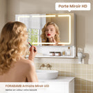 Armoire Murale Salle de Bain avec Éclairage LED et Prises Armoire de Toilette Miroir avec et Étagère Réglable