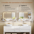 Armoire Murale Salle de Bain avec Éclairage LED et Prises Armoire de Toilette Miroir avec et Étagère Réglable