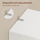 AOGLLATI Meuble de salle de bains meuble de rangement comprenant 4 étagères ouvertes 2 portes en bambou et 1 tiroir avec une étagère réglable sur le dessus 22 x 20 x 180 cm