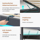 AOGLLATI 160 × 200 cm  lit double avec éclairage LED et port USB, espace de rangement tête de lit réglable sommier à lattes rembourré