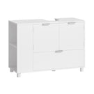 AOGLLATI Meuble-lavabo blanc avec double porte grands tiroirs et étagère ouverte sur un côté Dimensions  30 x 60 x 75 cm