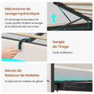 AOGLLATI 160 × 200 cm  lit double avec éclairage LED et port USB, espace de rangement tête de lit réglable sommier à lattes rembourré