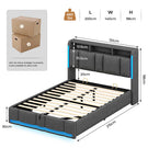 AOGLLATI Lit Coffre 140x200 CM  Lit Double avec LED et Ports USB Cadre de lit avec Tête de Lit capitonné et Rangement