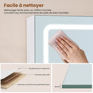 AOGLLATI Meuble-lavabo avec éclairage LED et prise électrique  armoire de salle de bain avec miroir HD et étagères réglables mesurant 70 x 16 x 60 pouces
