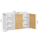 AOGLLATI Meuble sous-évier meuble vasque avec portes d'armoire en bambou étagères ouvertes et étagères réglables 30 x 90 x 60 cm
