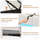 AOGLLATI Lit Coffre 90x200 CM  Lit  avec LED et Ports USB Cadre de lit avec Tête de Lit capitonné et Rangement