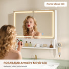 AOGLLATI Meuble vasque de salle de bain avec éclairage LED miroir HD étagères réglables 50 x 16 x 60 cm blanc  Classe énergétique F