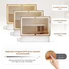 AOGLLATI Meuble-lavabo avec éclairage LED et prise électrique  armoire de salle de bain avec miroir HD et étagères réglables mesurant 70 x 16 x 60 pouces