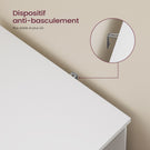 AOGLLATI Meuble sous-évier meuble vasque avec portes d'armoire en bambou étagères ouvertes et étagères réglables 30 x 90 x 60 cm