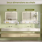 AOGLLATI Meuble-lavabo avec éclairage LED et prise électrique meuble-lavabo à trois portes avec miroir et étagères réglables armoire de rangement pour salle de bain 90 x 16 x 70 cm