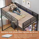 Le lit mezzanine AOGLLATI 90x200 est équipé d'un éclairage LED intelligent et d'une prise électrique Il comprend un bureau de 35x200 cm 6 tiroirs extra-larges et 4 étagères