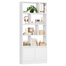 Bibliothèque Étagère à 6 Niveaux Cloison Séparateur Présentoir Meuble de Rangement avec 12 Compartiments Ouverts pour Salon Chambre Bureau 24 x 60 x 173 cm Blanc