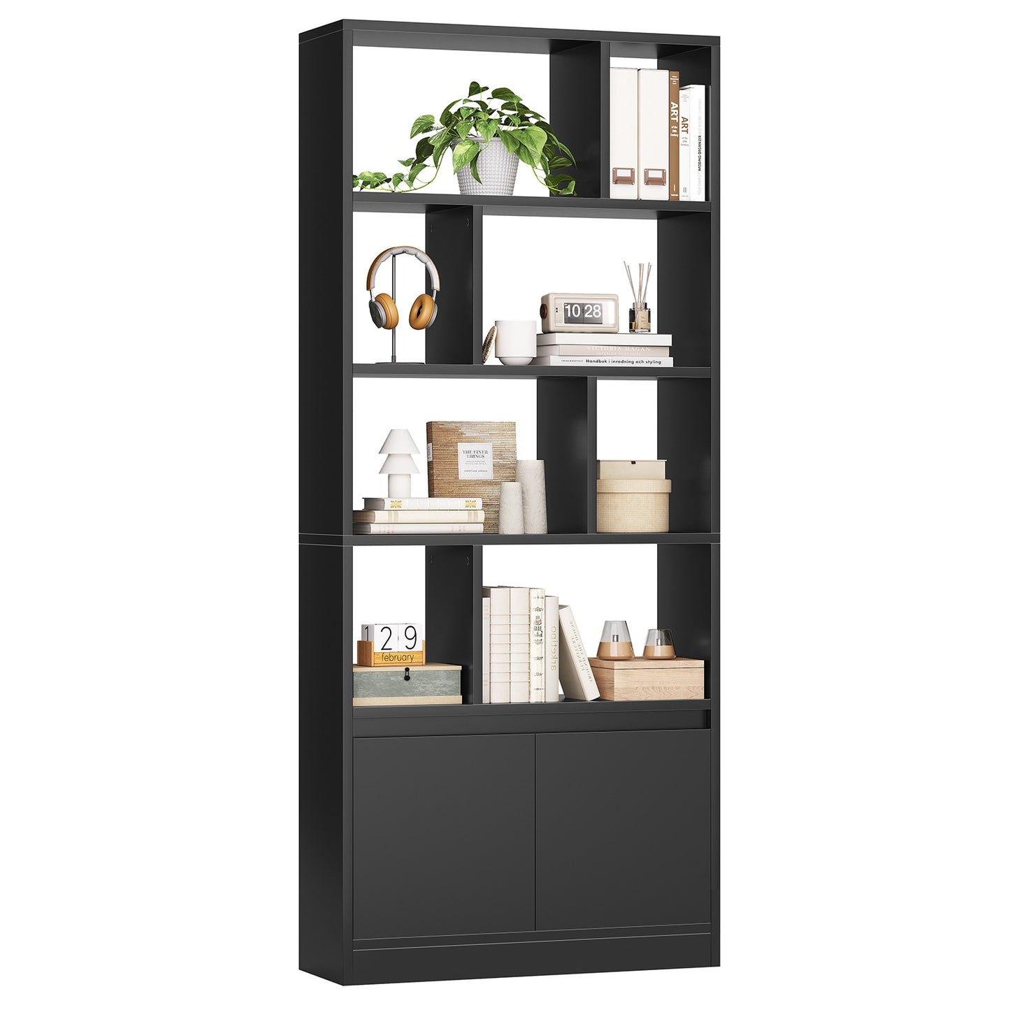 Bibliothèque Étagère à 6 Niveaux Cloison Séparateur Présentoir Meuble de Rangement avec 12 Compartiments Ouverts pour Salon Chambre Bureau 24 x 60 x 173 cm Blanc