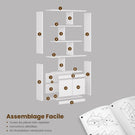 Bibliothèque Étagère à 6 Niveaux Cloison Séparateur Présentoir Meuble de Rangement avec 12 Compartiments Ouverts pour Salon Chambre Bureau 24 x 60 x 173 cm Blanc