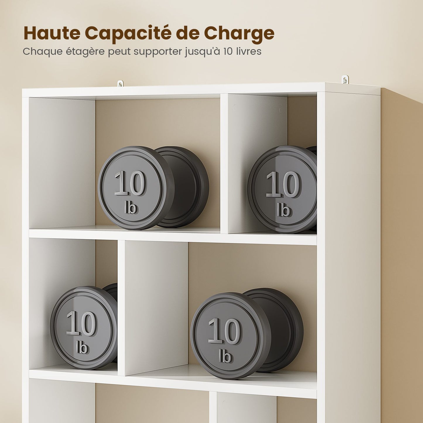 Bibliothèque Étagère à 6 Niveaux Cloison Séparateur Présentoir Meuble de Rangement avec 12 Compartiments Ouverts pour Salon Chambre Bureau 24 x 60 x 173 cm Blanc