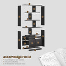 Bibliothèque Étagère à 6 Niveaux Cloison Séparateur Présentoir Meuble de Rangement avec 12 Compartiments Ouverts pour Salon Chambre Bureau 24 x 60 x 173 cm Blanc