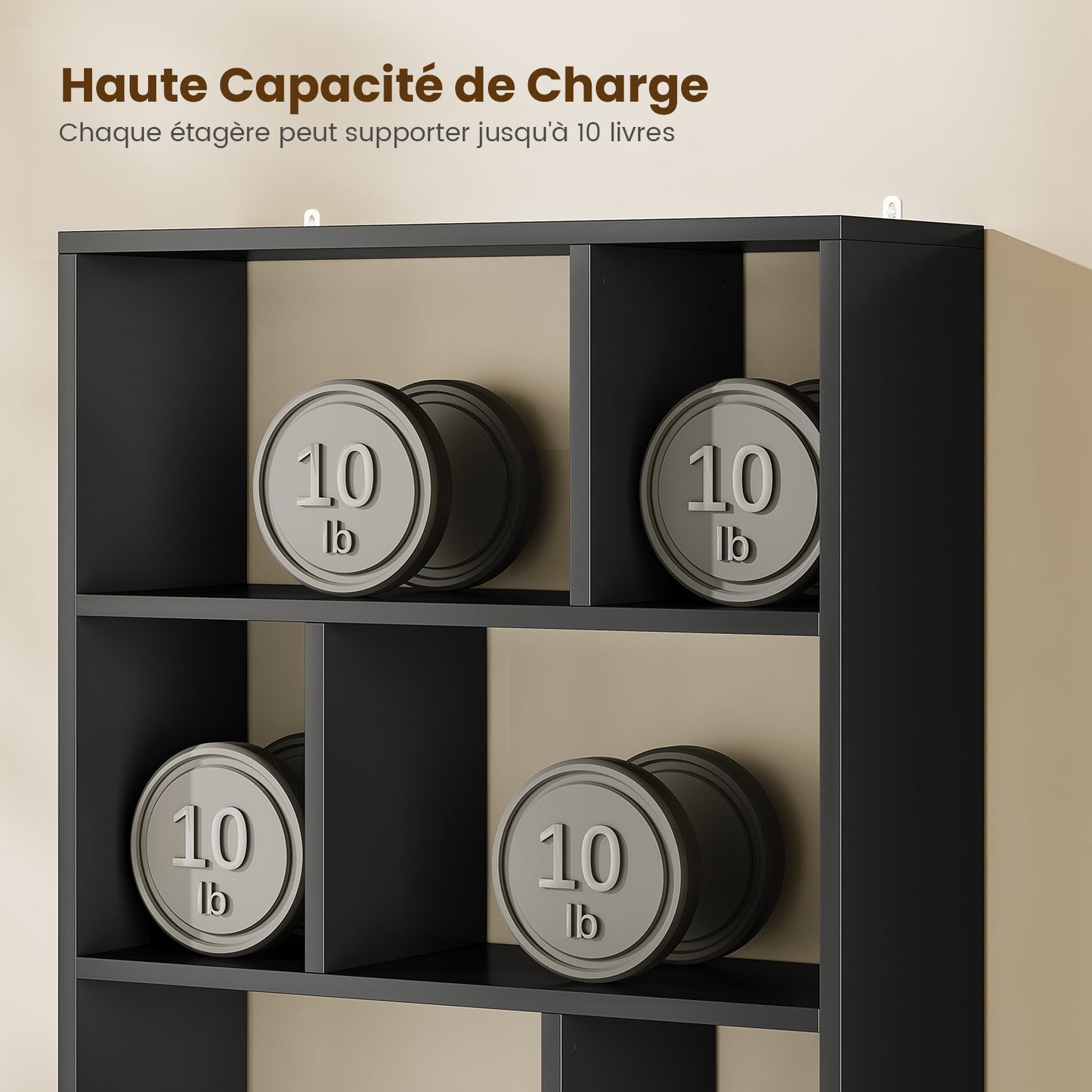 Bibliothèque Étagère à 6 Niveaux Cloison Séparateur Présentoir Meuble de Rangement avec 12 Compartiments Ouverts pour Salon Chambre Bureau 24 x 60 x 173 cm Blanc