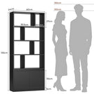Bibliothèque Étagère à 6 Niveaux Cloison Séparateur Présentoir Meuble de Rangement avec 12 Compartiments Ouverts pour Salon Chambre Bureau 24 x 60 x 173 cm Blanc