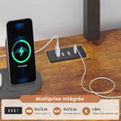 Le lit mezzanine AOGLLATI 90x200 est équipé d'un éclairage LED intelligent et d'une prise électrique Il comprend un bureau de 35x200 cm 6 tiroirs extra-larges et 4 étagères