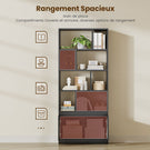 Bibliothèque Étagère à 6 Niveaux Cloison Séparateur Présentoir Meuble de Rangement avec 12 Compartiments Ouverts pour Salon Chambre Bureau 24 x 60 x 173 cm Blanc