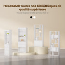 Bibliothèque Étagère à 6 Niveaux Cloison Séparateur Présentoir Meuble de Rangement avec 12 Compartiments Ouverts pour Salon Chambre Bureau 24 x 60 x 173 cm Blanc