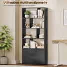 Bibliothèque Étagère à 6 Niveaux Cloison Séparateur Présentoir Meuble de Rangement avec 12 Compartiments Ouverts pour Salon Chambre Bureau 24 x 60 x 173 cm Blanc