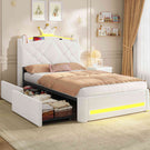 Lit  AOGLLATI design en forme de couronne lit coffre avec tête de lit rembourrée Convient aux matelas jusqu'à 90 x 200 cm