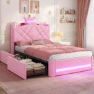 Lit  AOGLLATI design en forme de couronne lit coffre avec tête de lit rembourrée Convient aux matelas jusqu'à 90 x 200 cm