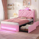 Lit  AOGLLATI design en forme de couronne lit coffre avec tête de lit rembourrée Convient aux matelas jusqu'à 90 x 200 cm
