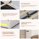 Lit double AOGLLATI design en forme de couronne lit coffre avec tête de lit rembourrée Convient aux matelas jusqu'à 140 x 190 cm