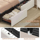 Lit  AOGLLATI design en forme de couronne lit coffre avec tête de lit rembourrée Convient aux matelas jusqu'à 90 x 200 cm