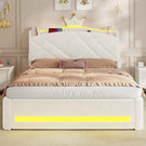 Lit double AOGLLATI design en forme de couronne lit coffre avec tête de lit rembourrée Convient aux matelas jusqu'à 140 x 190 cm