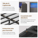 Canapé-lit AOGLLATI 140x200mm avec éclairage LED et prise électrique lit double 4 tiroirs tête de lit interchangeable
