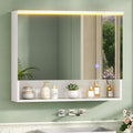 AOGLLATI Meuble Salle de Bain avec Éclairage LED et Prise, 80x19.5x75.5 cm