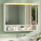 AOGLLATI Meuble Salle de Bain avec Éclairage LED et Prise, 80x19.5x75.5 cm