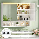 AOGLLATI Meuble Salle de Bain avec Éclairage LED et Prise, 80x19.5x75.5 cm