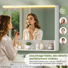 AOGLLATI Meuble Salle de Bain avec Éclairage LED et Prise, 80x19.5x75.5 cm