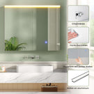 AOGLLATI Meuble de Salle de Bain avec Éclairage LED et Prise, 80x19.5x60 cm