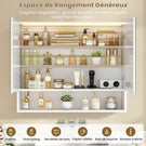 AOGLLATI Meuble Salle de Bain avec Éclairage LED et Prise, 80x19.5x75.5 cm