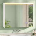 AOGLLATI Meuble de Salle de Bain avec Éclairage LED et Prise, 80x19.5x60 cm