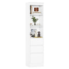 Meuble de rangement pour salle de bain armoire de cuisine haute avec 2 grands tiroirs et 4 étagères colonne de support multifonctionnelle