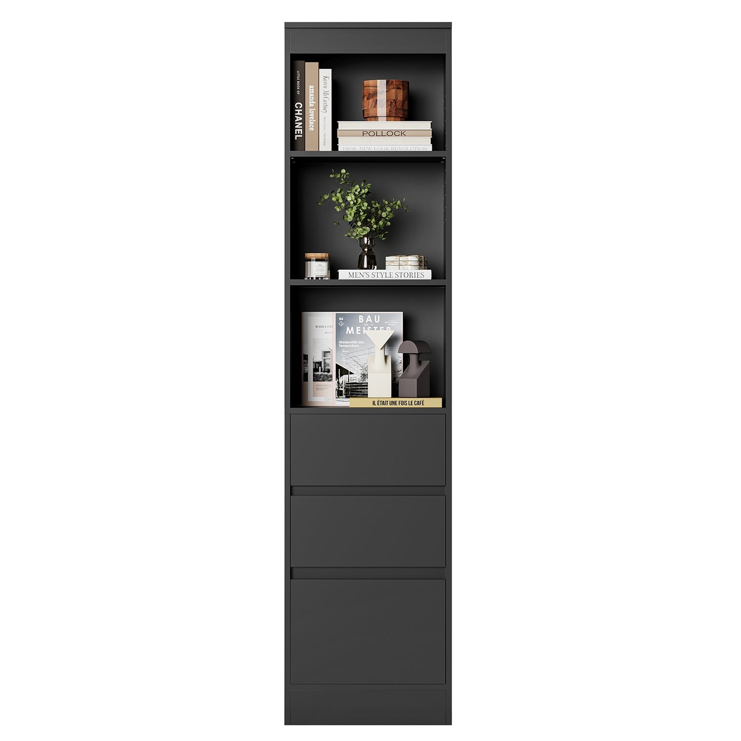 Meuble de rangement pour salle de bain armoire de cuisine haute avec 2 grands tiroirs et 4 étagères colonne de support multifonctionnelle