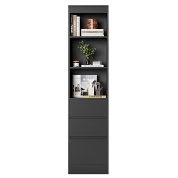 Meuble de rangement pour salle de bain armoire de cuisine haute avec 2 grands tiroirs et 4 étagères colonne de support multifonctionnelle