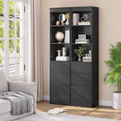 Meuble de rangement pour salle de bain armoire de cuisine haute avec 2 grands tiroirs et 4 étagères colonne de support multifonctionnelle
